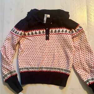 Janie & Jack Fair Isle Pullover Sweater in Navy, White & Red